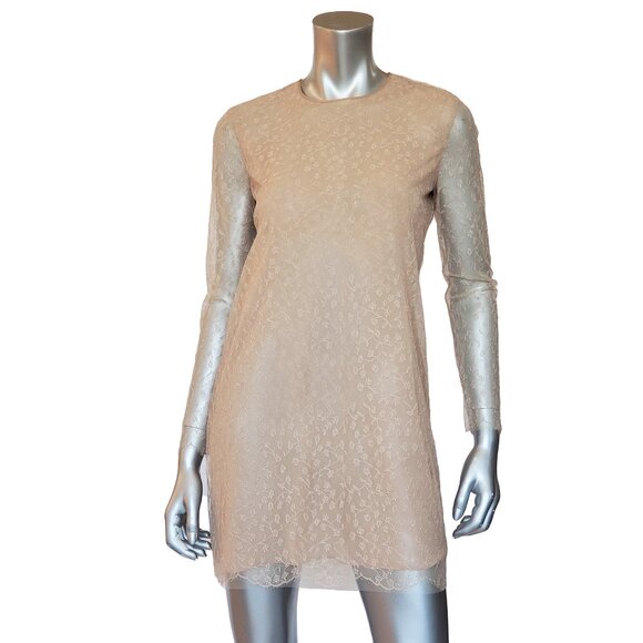 GUCCI DRESS OLD ROSE FLORAL LACE LONG SLEEVE MINI - Picture 1 of 12